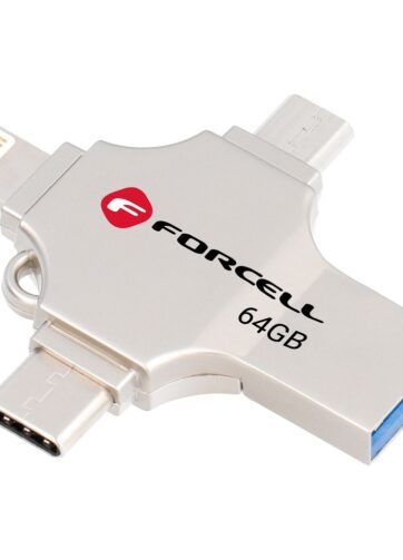 FORCELL F-DATA Metal Quad 64 GB USB flash USB 3.2 Gen 1 (USB A/Type C/Lightning/Micro USB)